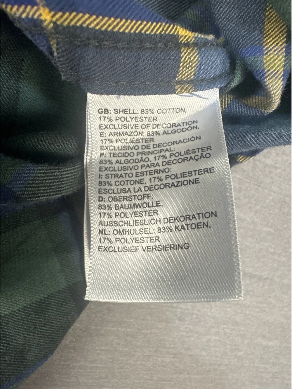 The North Face Men's XL Plaid Button-Down Shirt in Blue and Green Cotton Blend